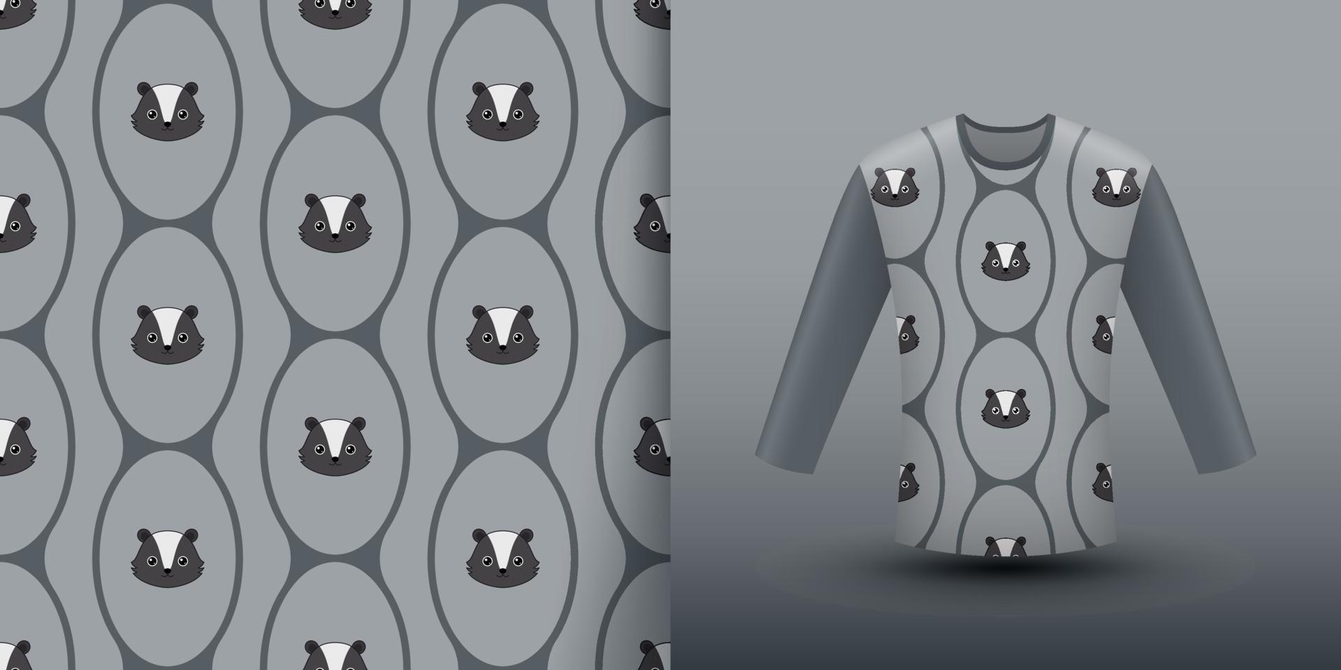 Skunk seamless pattern with shirt vector