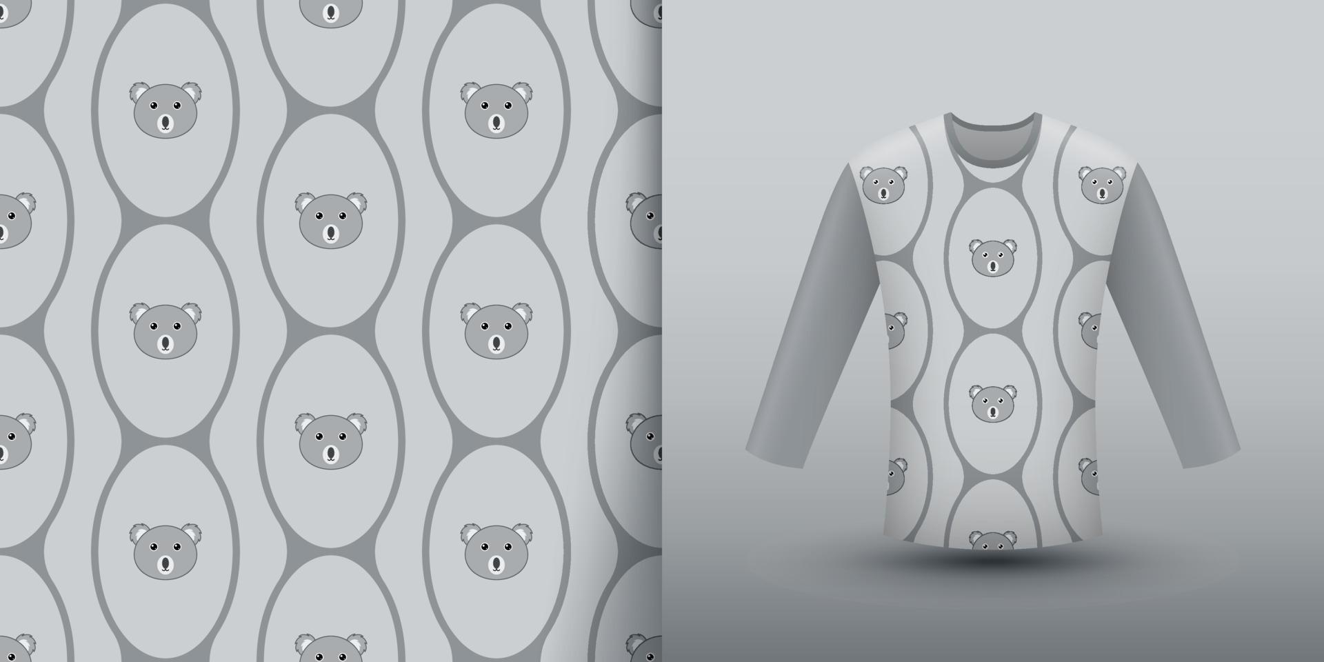 Koala seamless pattern with shirt vector