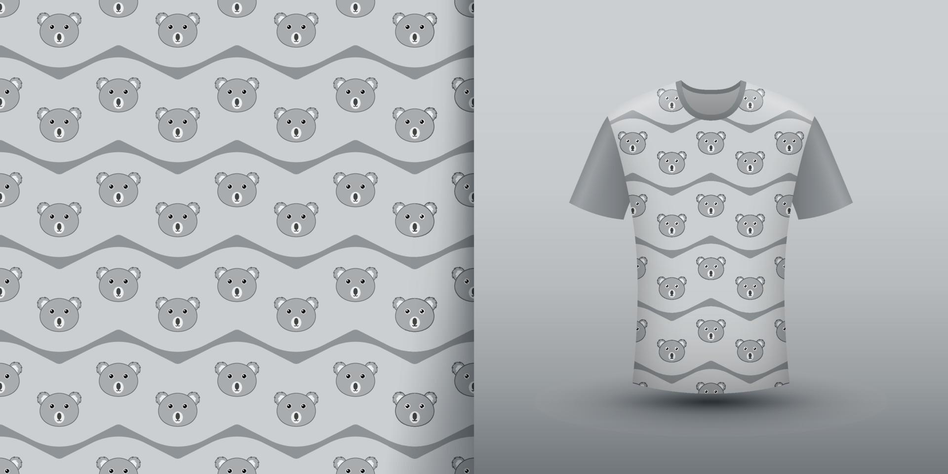 Koala seamless pattern with shirt vector