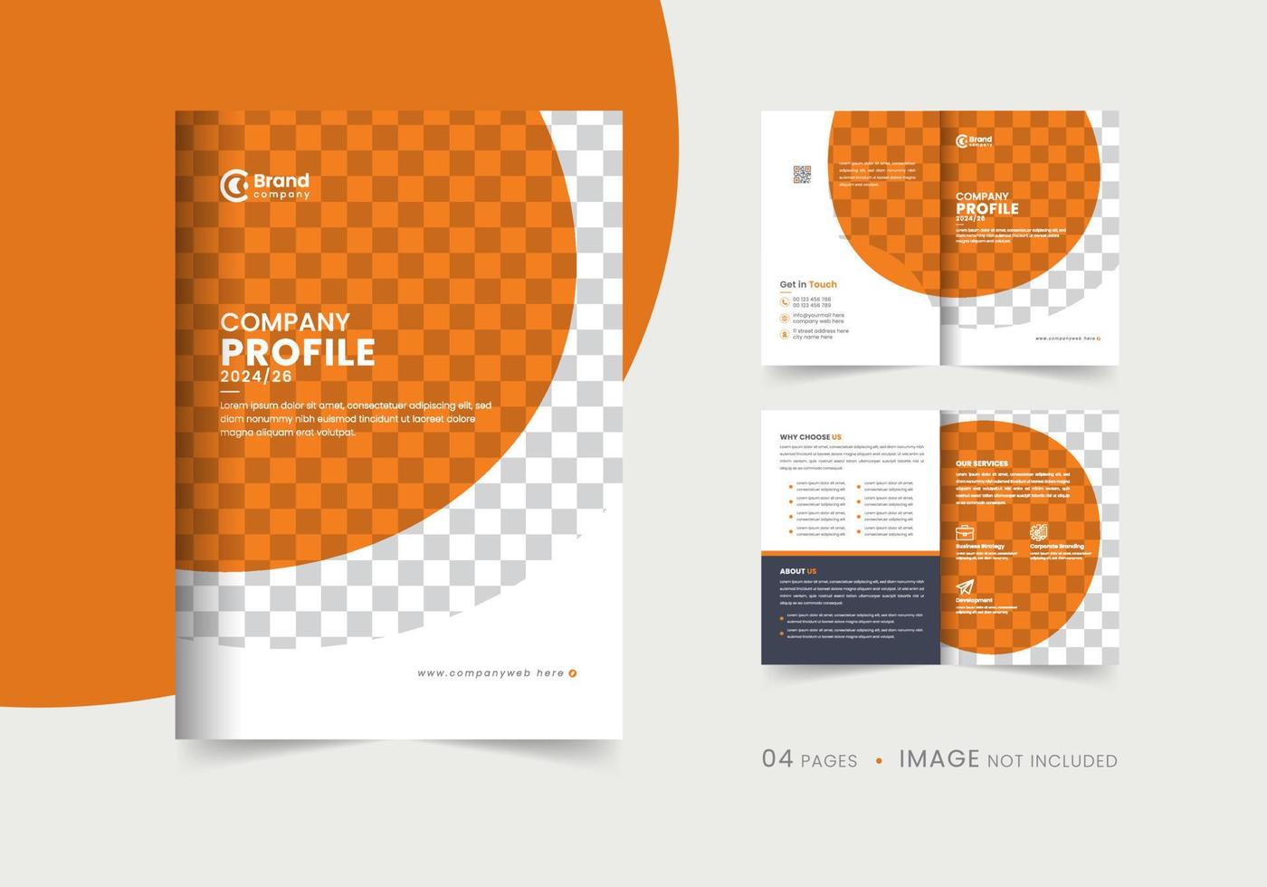 diseño de plantilla de folleto de perfil de empresa, diseño de folleto corporativo de varias páginas y diseño de plantilla editable, diseño de plantilla de informe anual. vector