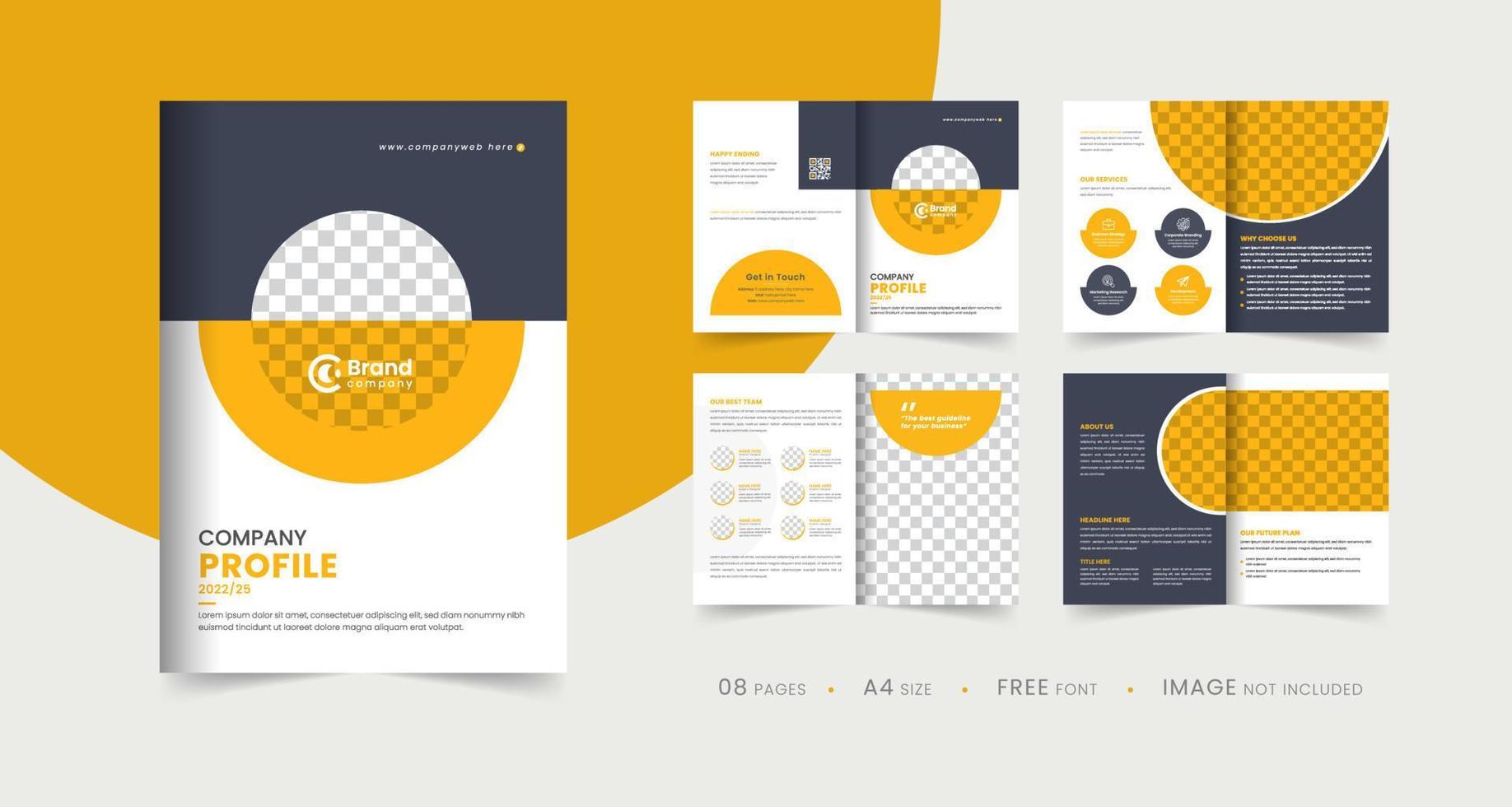 Company profile brochure template layout design, multipage corporate brochure design and editable template layout, annual report template design. vector
