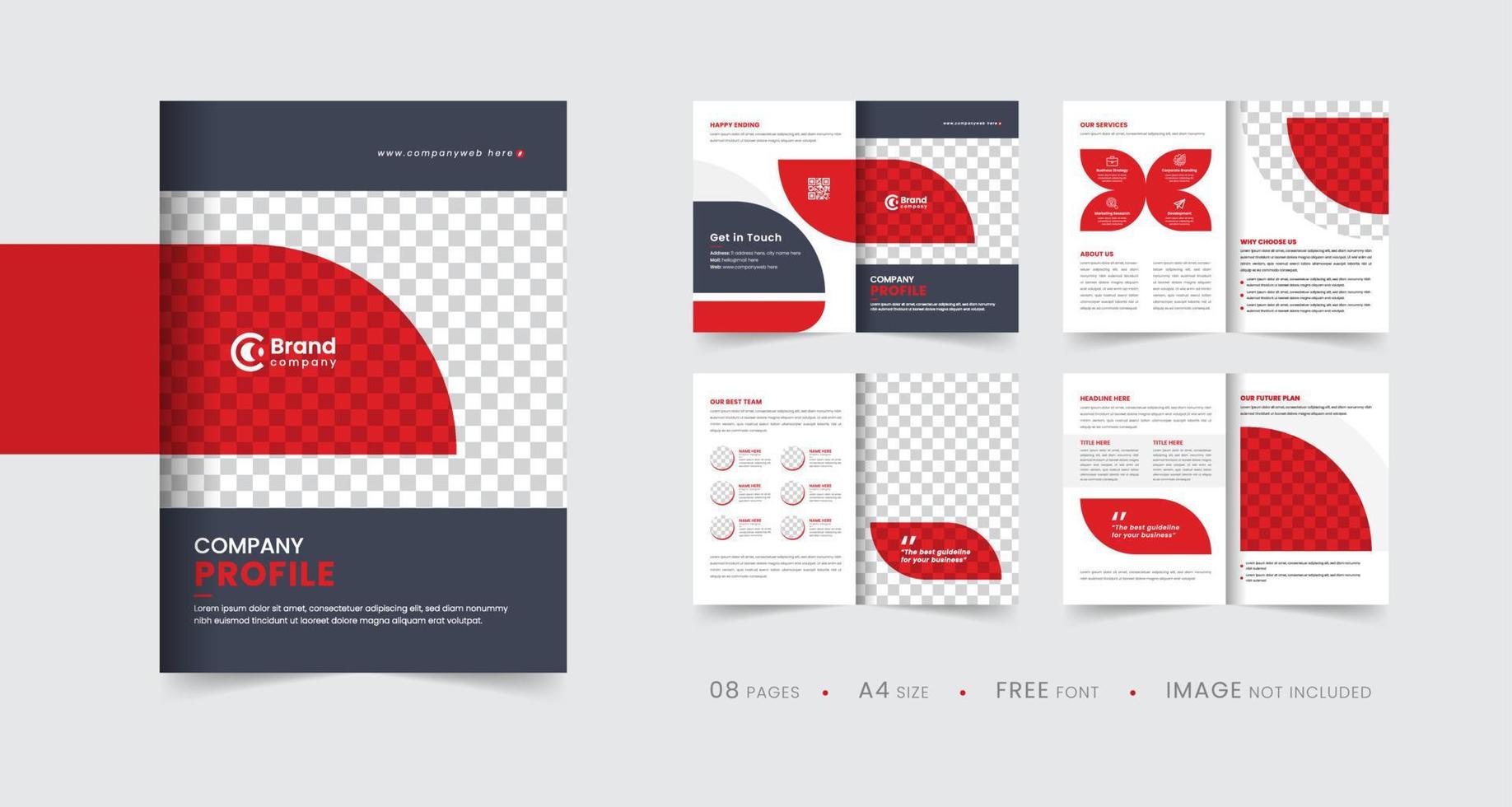 Company profile brochure template layout design, multipage corporate brochure design and editable template layout, annual report template design. vector