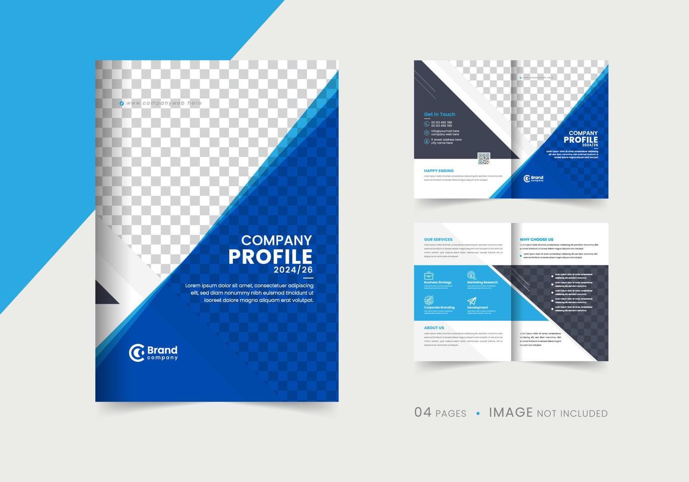 Company profile brochure template layout design, multipage corporate brochure design and editable template layout, annual report template design. vector