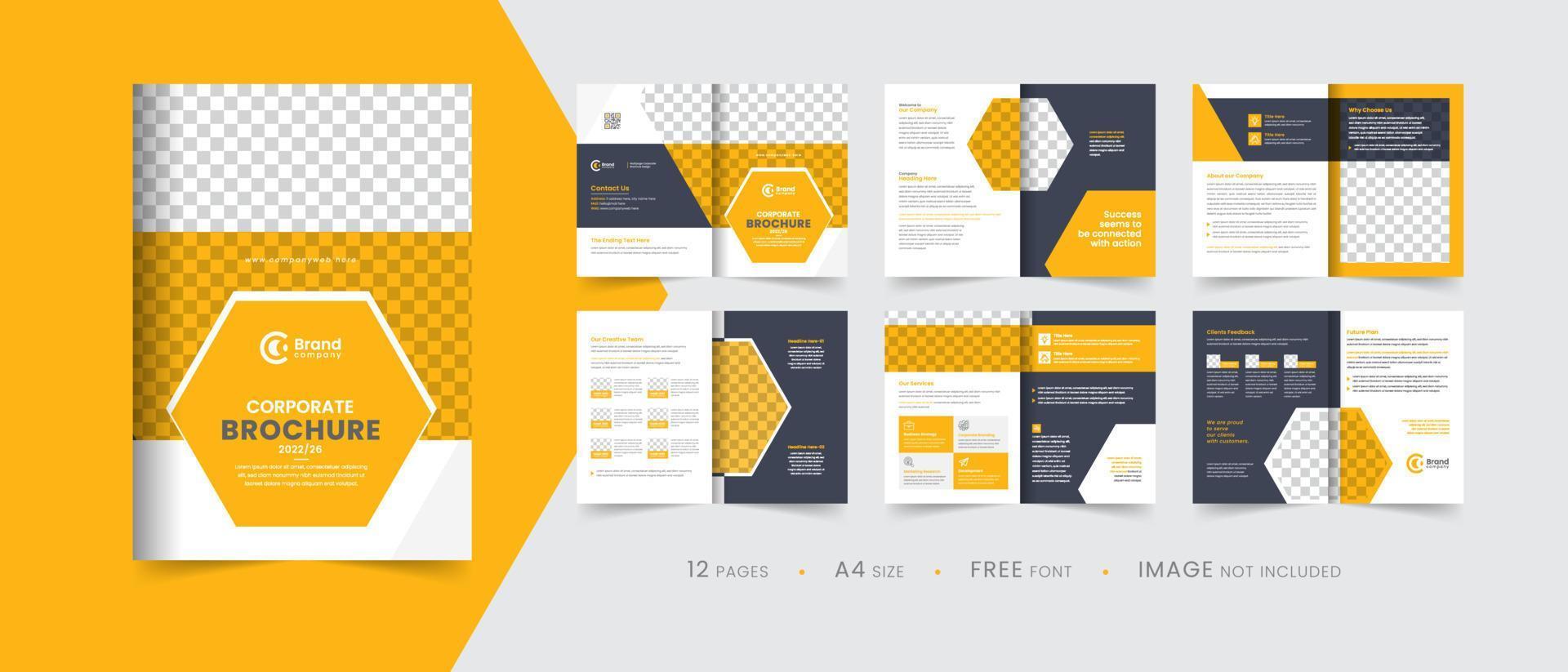 Company profile brochure template layout design, multipage corporate brochure design and editable template layout, annual report template design. vector