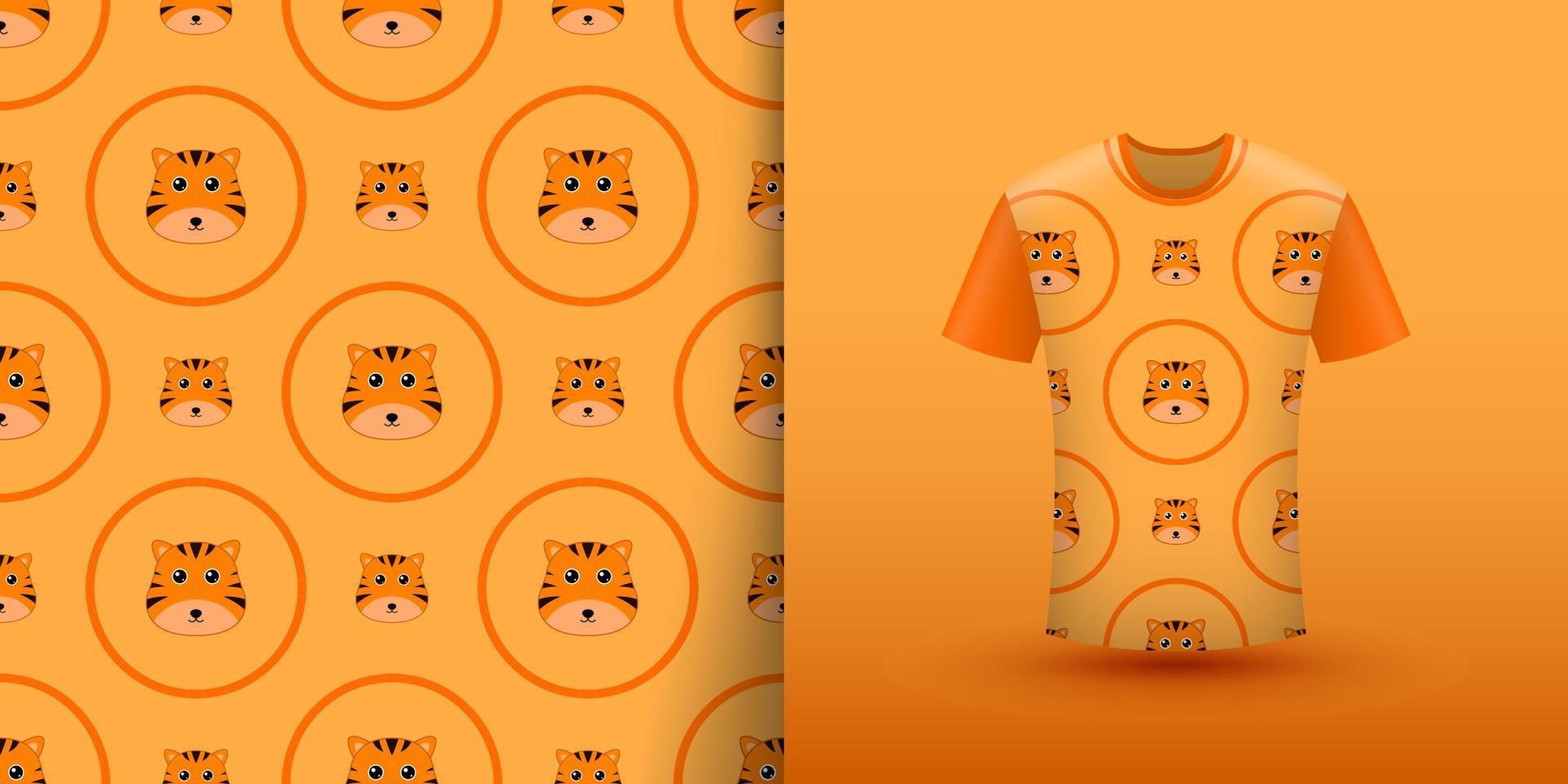 Tiger seamless pattern with shirt vector