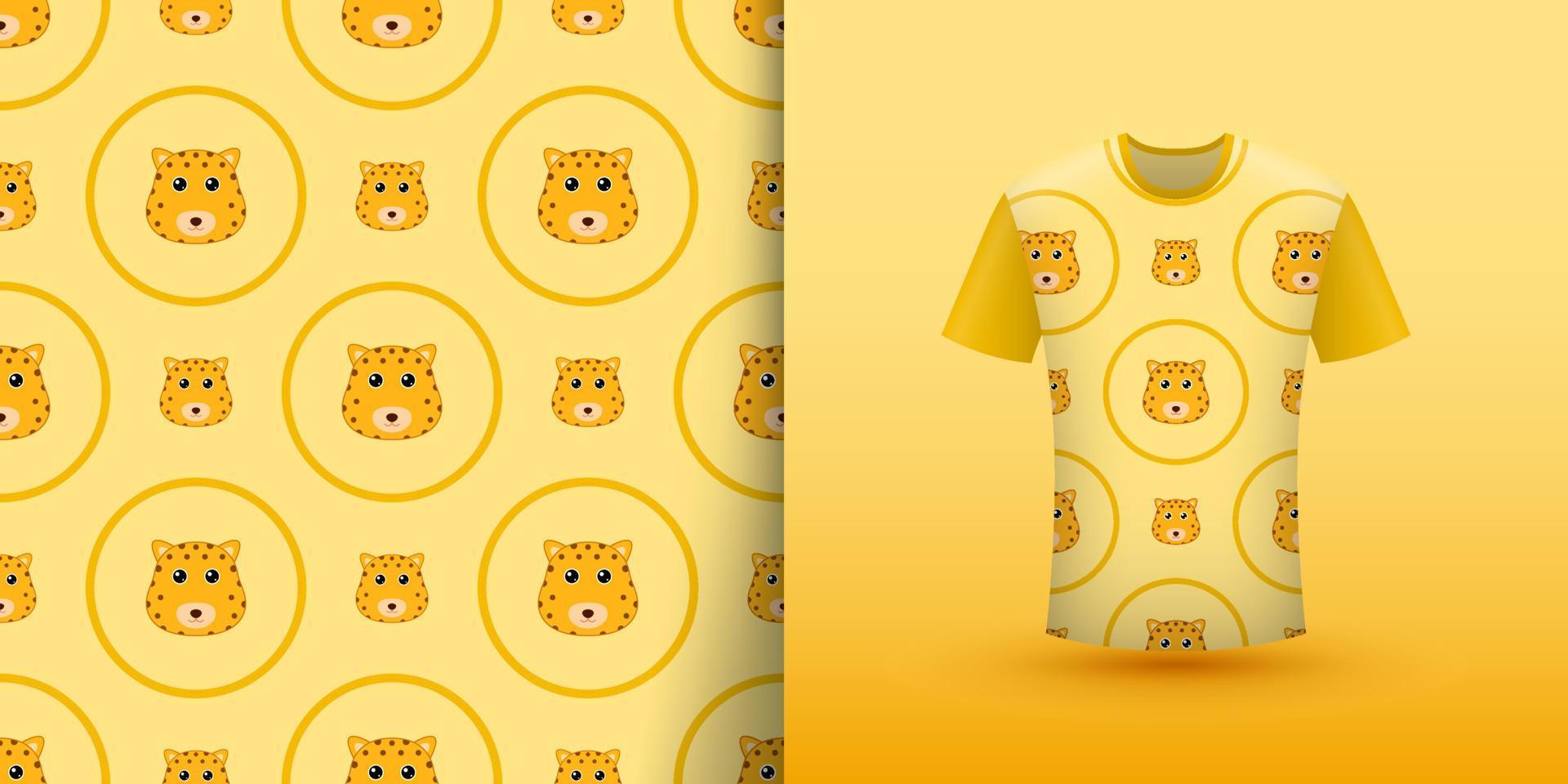 Leopard seamless pattern with shirt vector