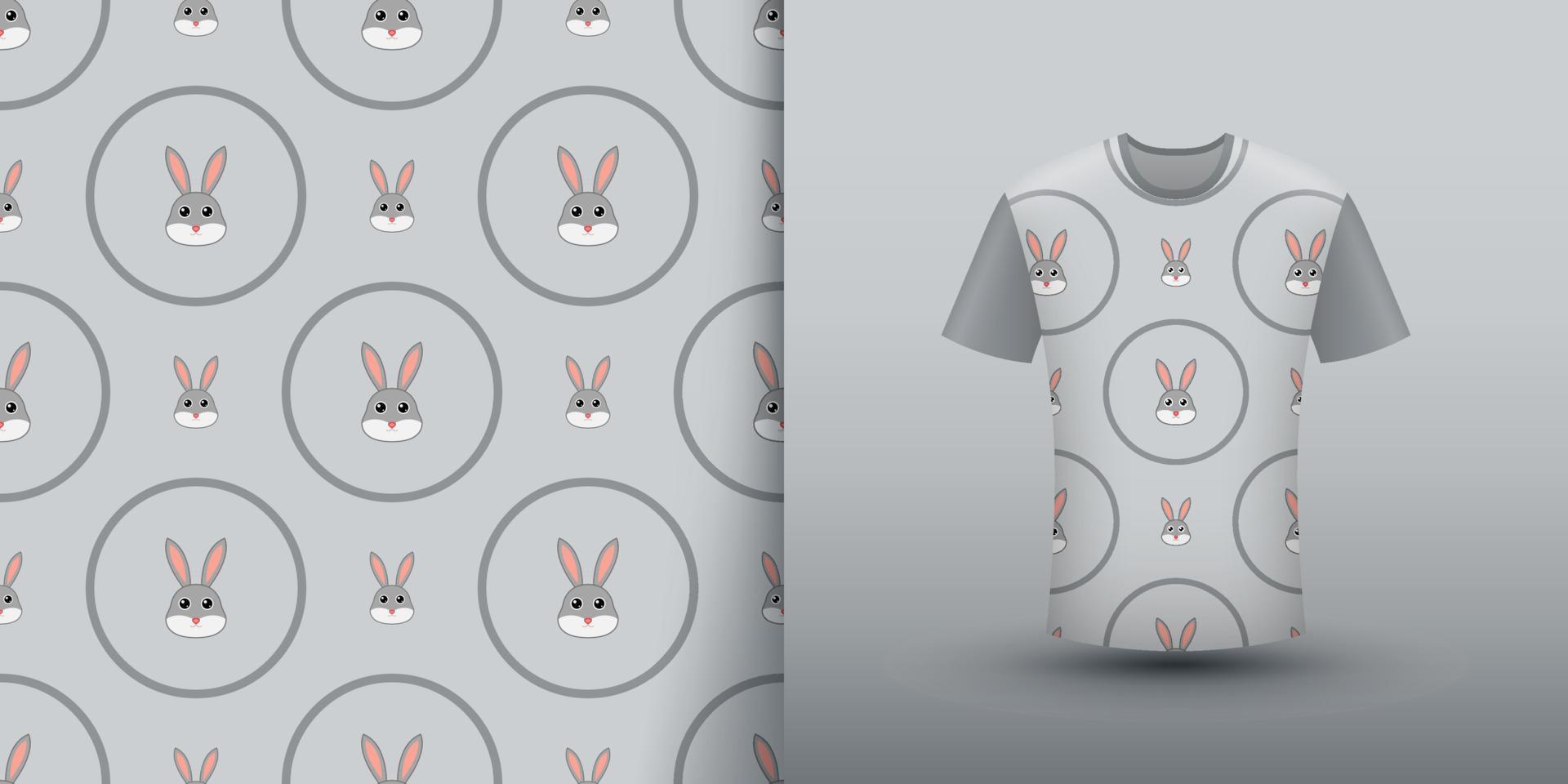 Rabbit seamless pattern with shirt vector