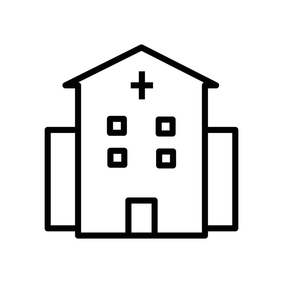 ilustración del icono del edificio del hospital. diseño vectorial de iconos de estilo de línea. vector