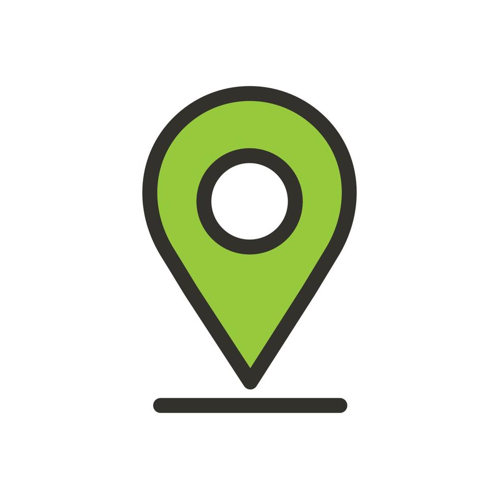 ilustración de icono de ubicación verde, mapa, punto de montaje, logotipo, vector de diseño.