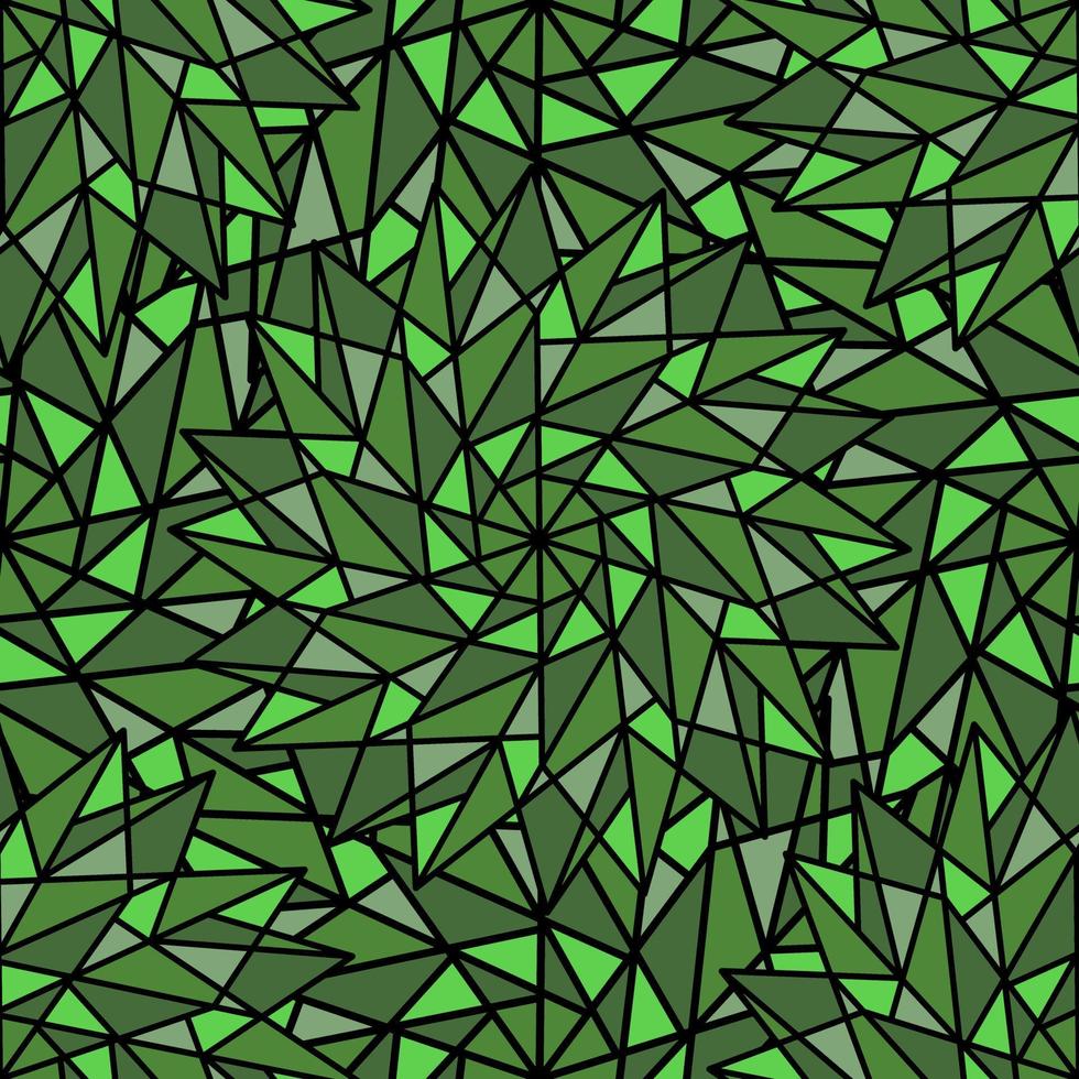 ABSTRACT GREEN VECTOR SEAMLESS BACKGROUND WITH COMPLEX GEOMETRIC STARS IN THE FORM OF A KALEIDOSCOPE