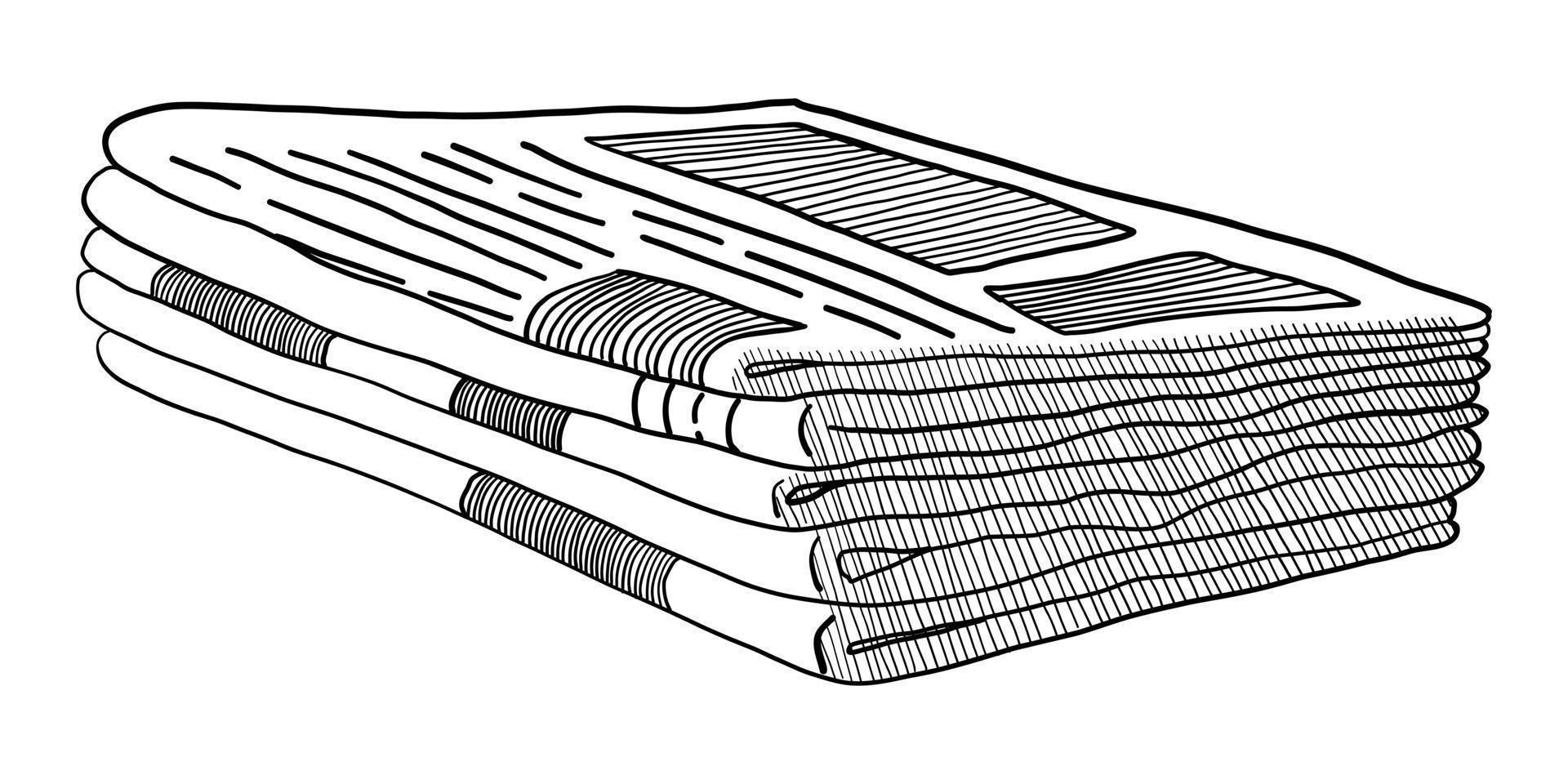 VECTOR STACK OF NEWSPAPERS ISOLATED ON A WHITE BACKGROUND. DOODLE