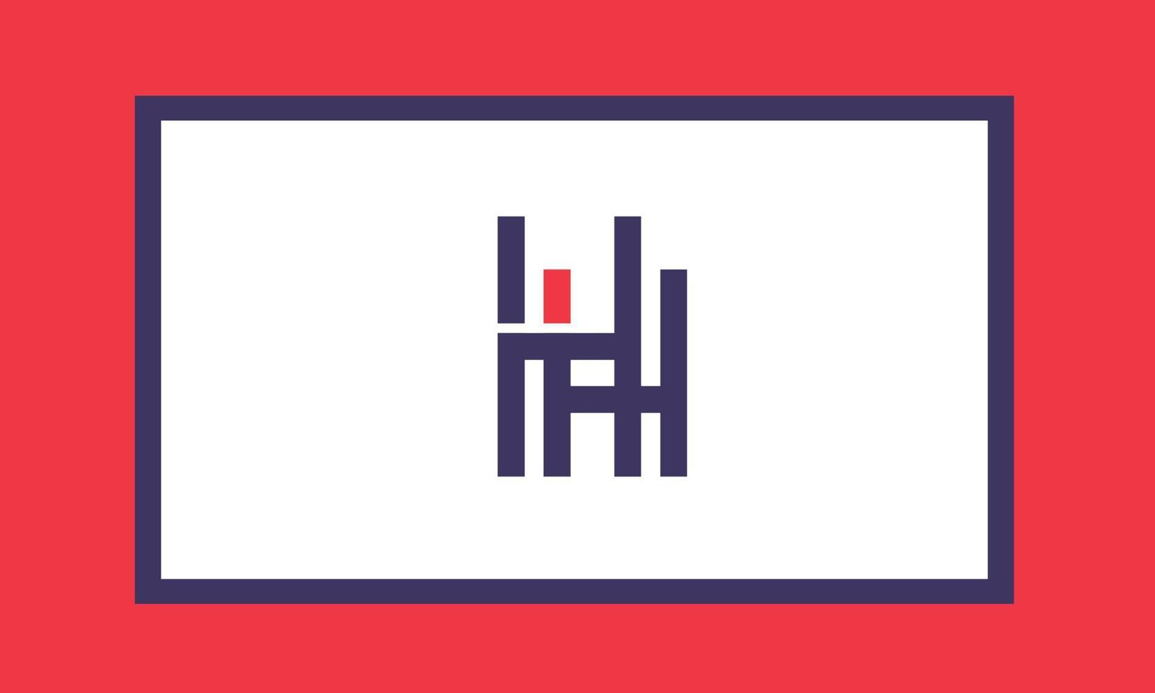 alfabeto letras iniciales monograma logo hh, h y h vector