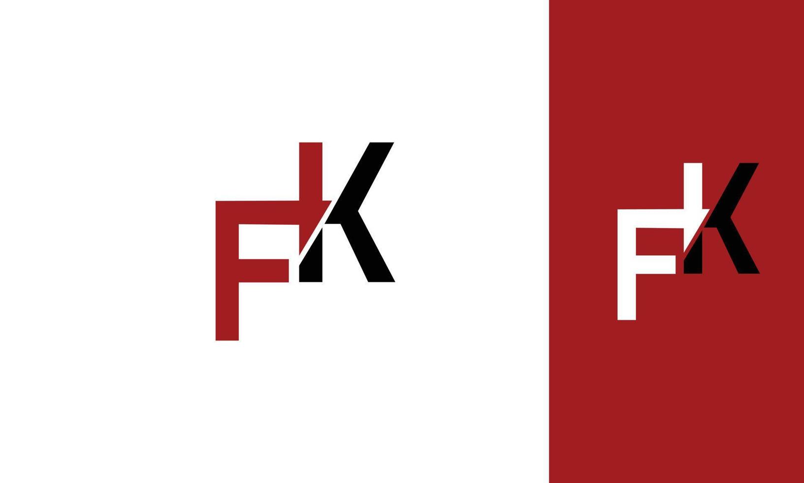 Alphabet letters Initials Monogram logo FK, KF, F and K vector