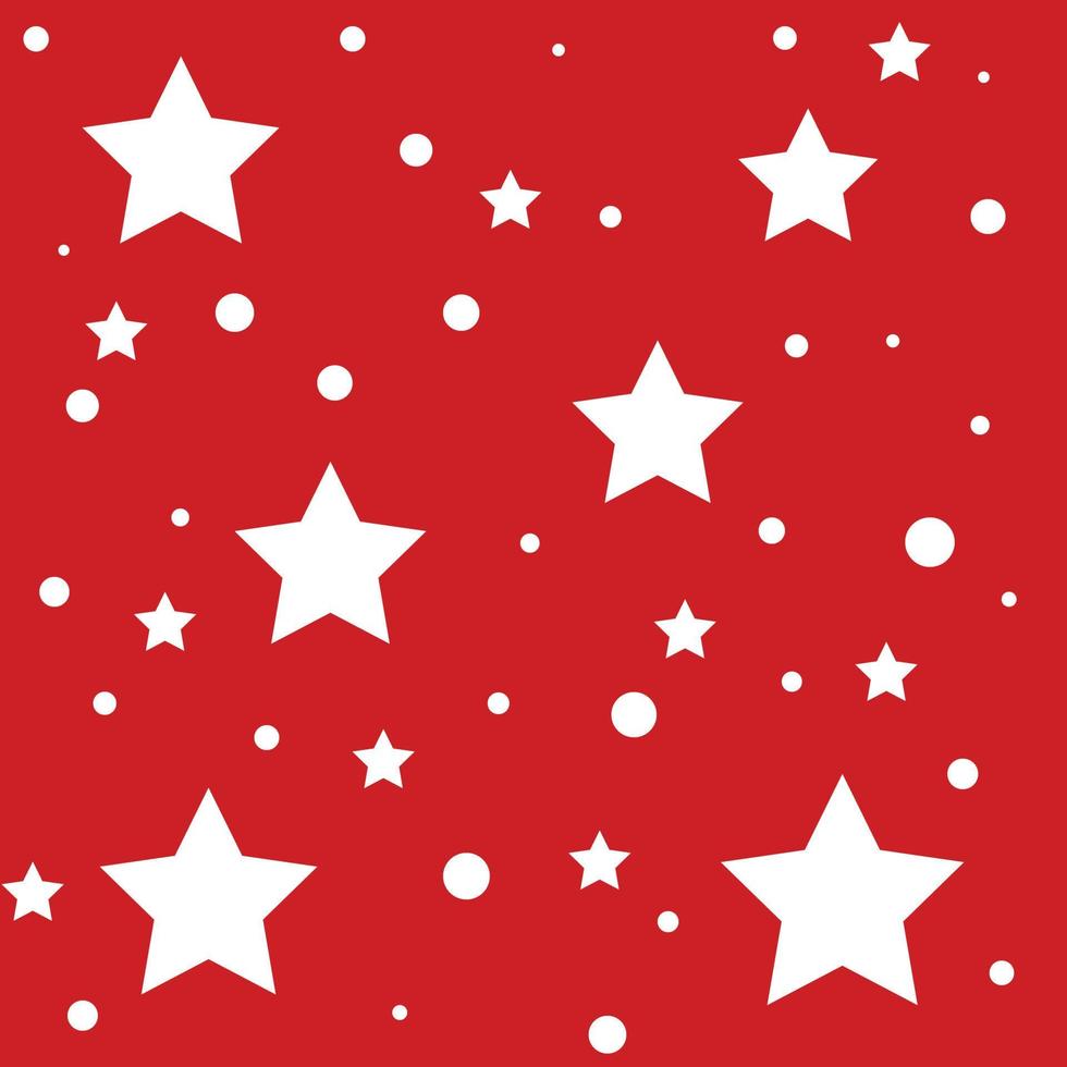 patrón transparente de vector con estrellas blancas sobre fondo rojo. bueno para envolver textura de papel, carteles, tarjetas de felicitación de invierno, diseño de textura de impresión de moda.