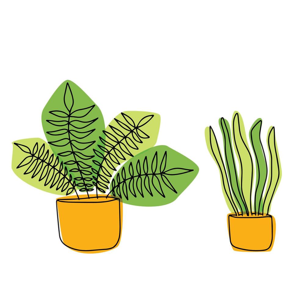 Set of isometric potted plant. Vector collection. Illustration in flat design.