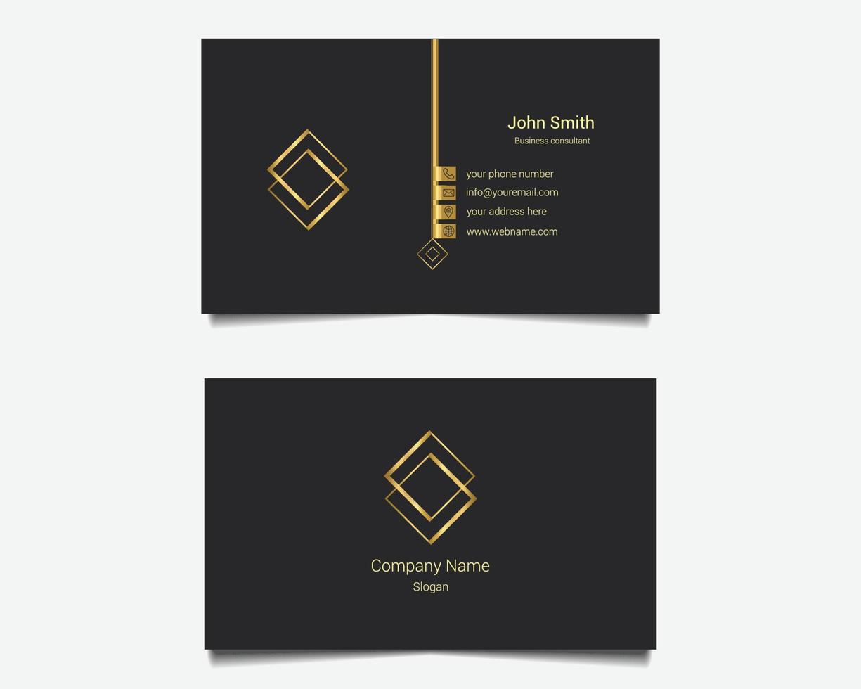 Business card Design with black and gold combination vector