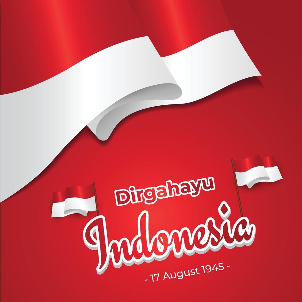 Dirgahayu Indonesia independence day editable text effect vector