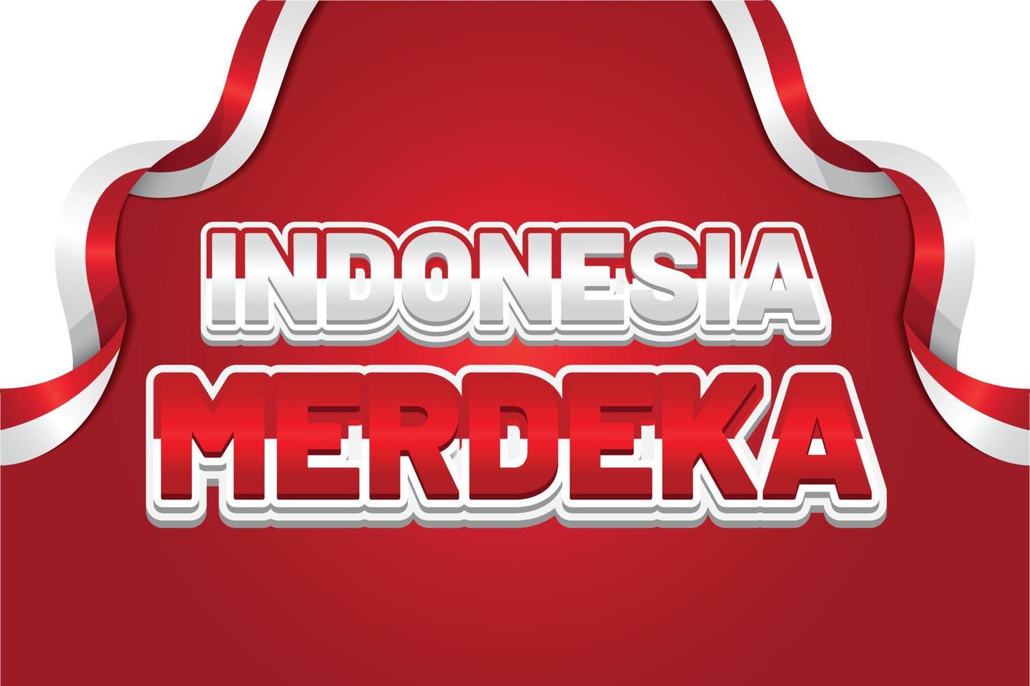 Indonesia merdeka independence day editable text effect vector