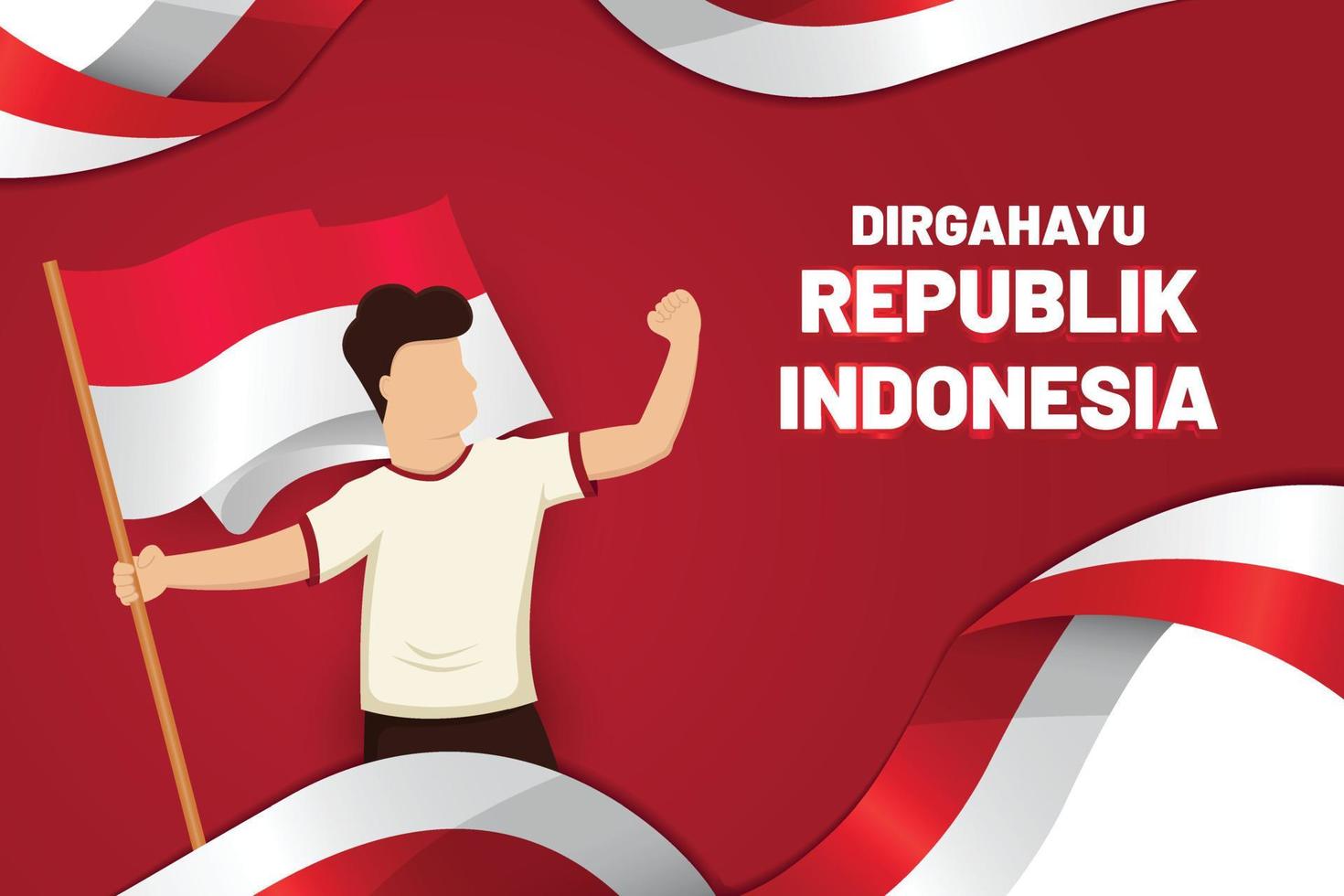 bandera del día de la independencia de dirgahayu indonesia vector