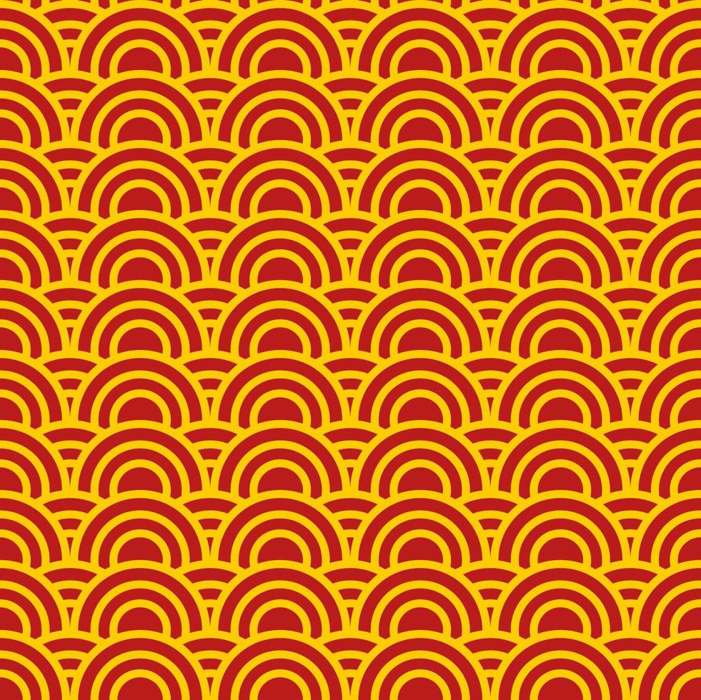 Chinese traditional pattern with gold and red color vector
