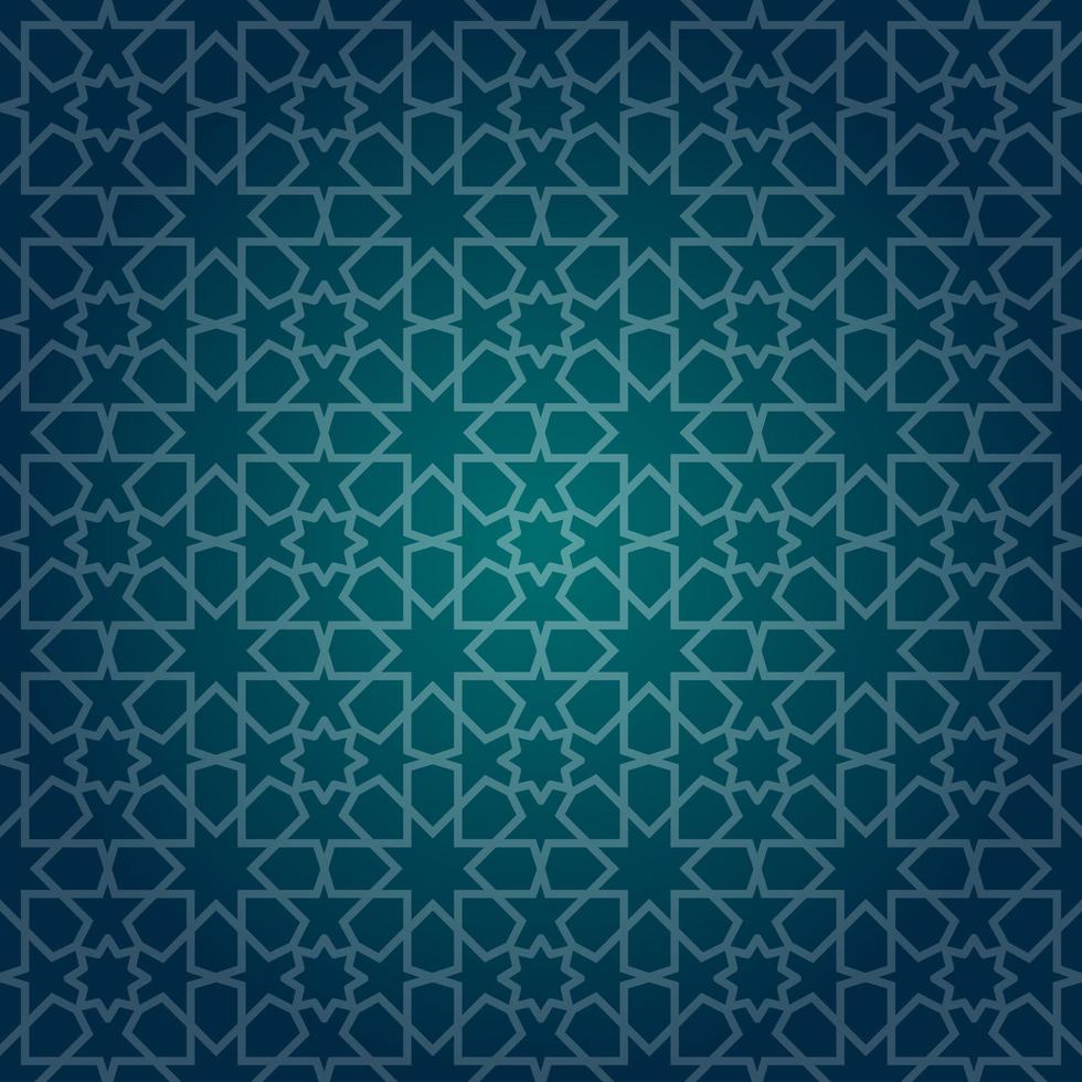 Ramadhan pattern with dark blue gradient vector