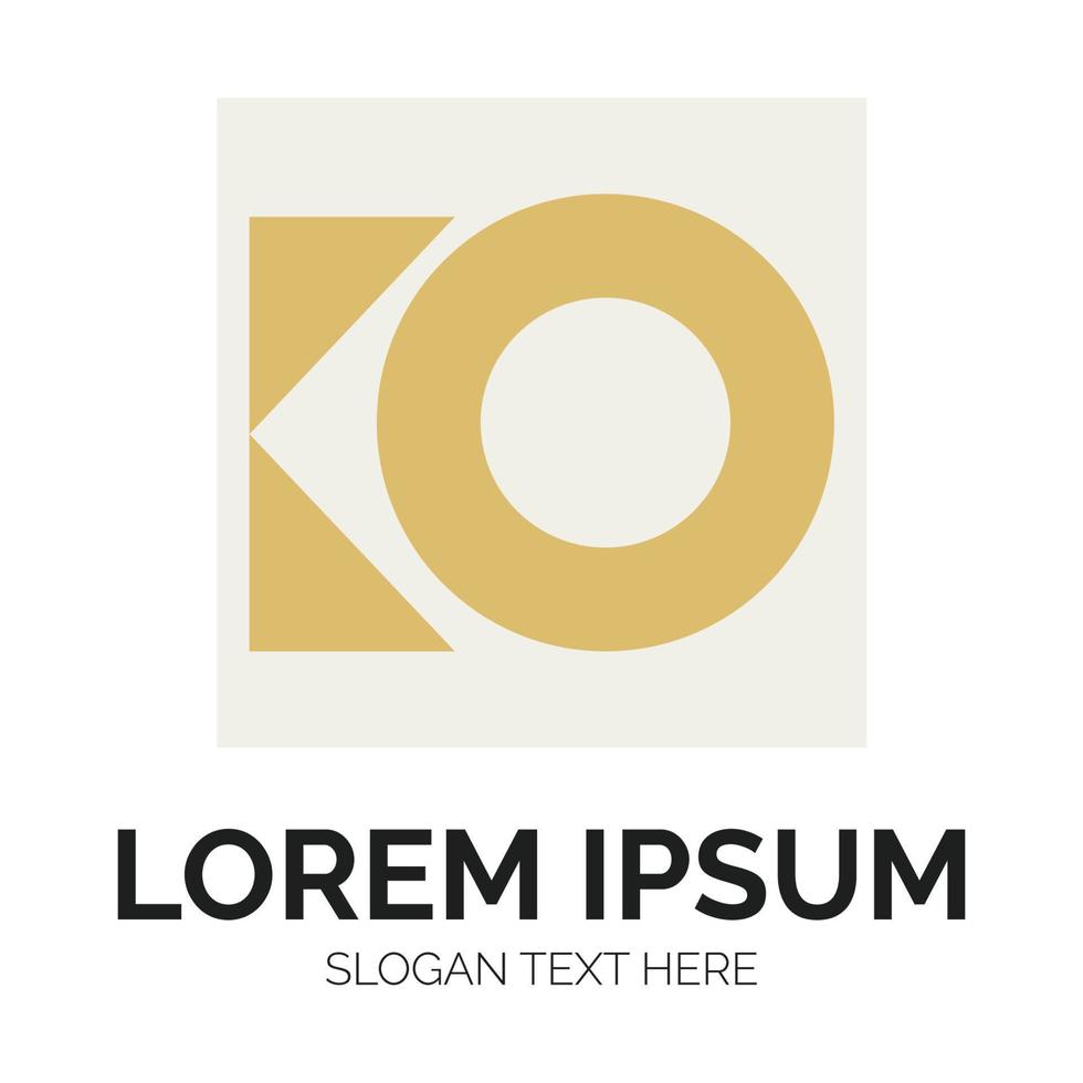 Letter KO, OK and alphabet logo design vector