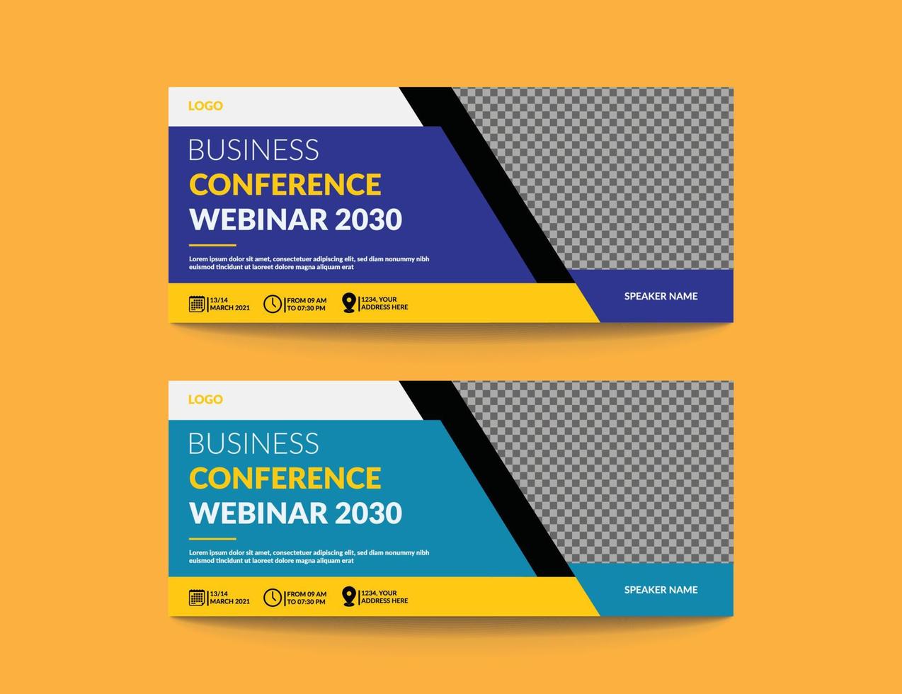 Business conference horizontal web banner.Template for web banner, web page development, banner, magazine page. Vector eps 10.eps