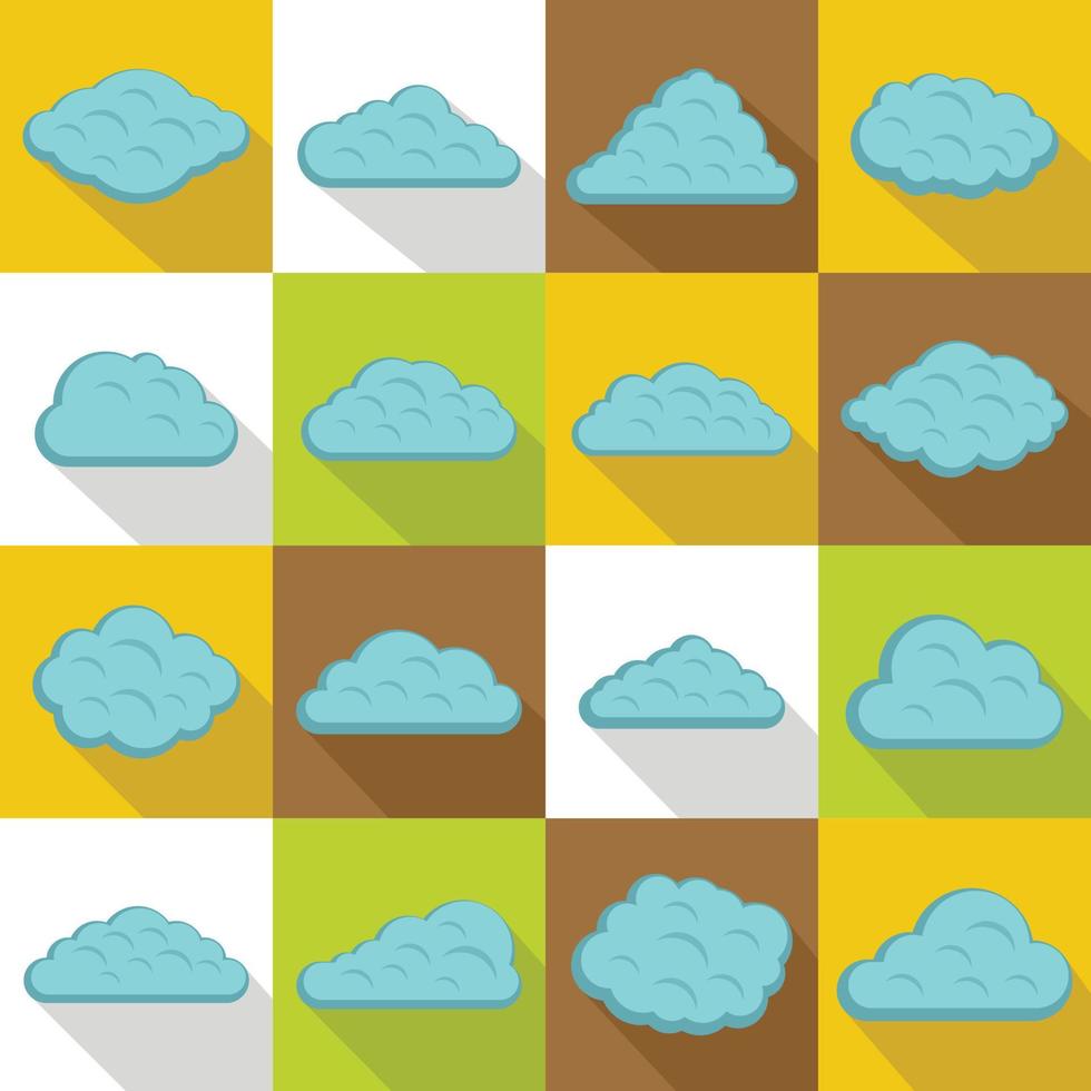 conjunto de iconos de nubes, estilo plano vector