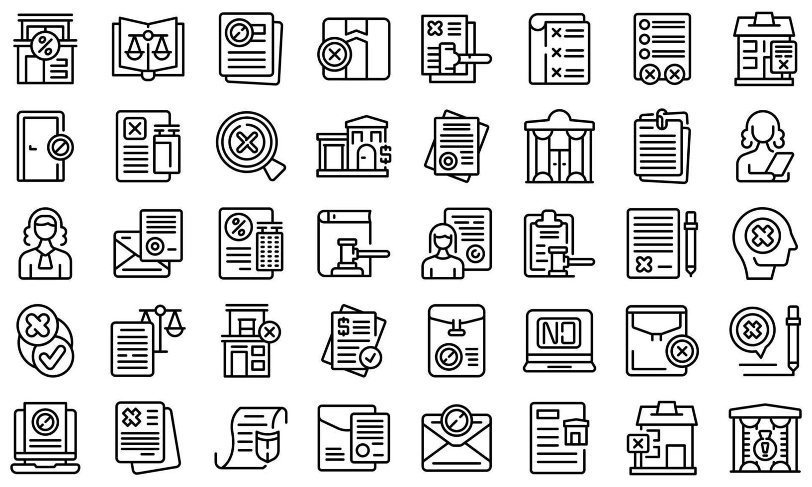 Disclaimer icons set outline vector. Defence waiver vector