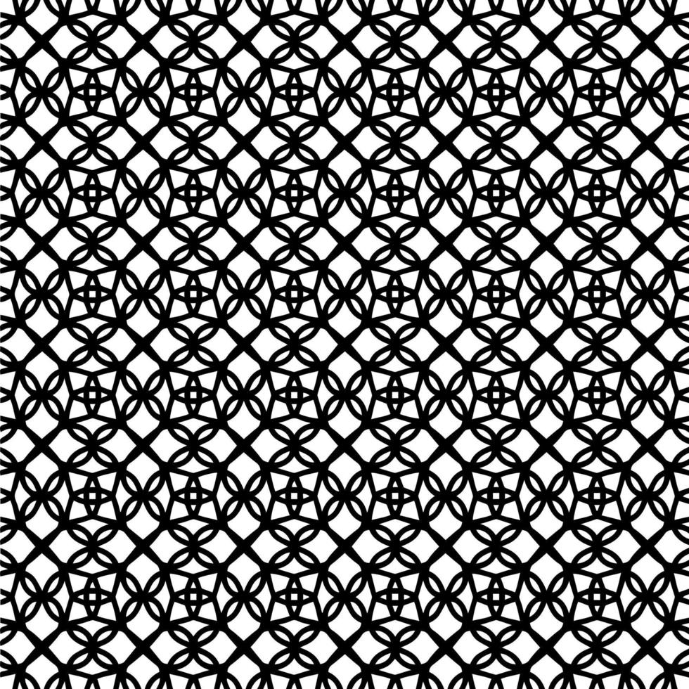 Seamless black and white background with floral ornaments vector