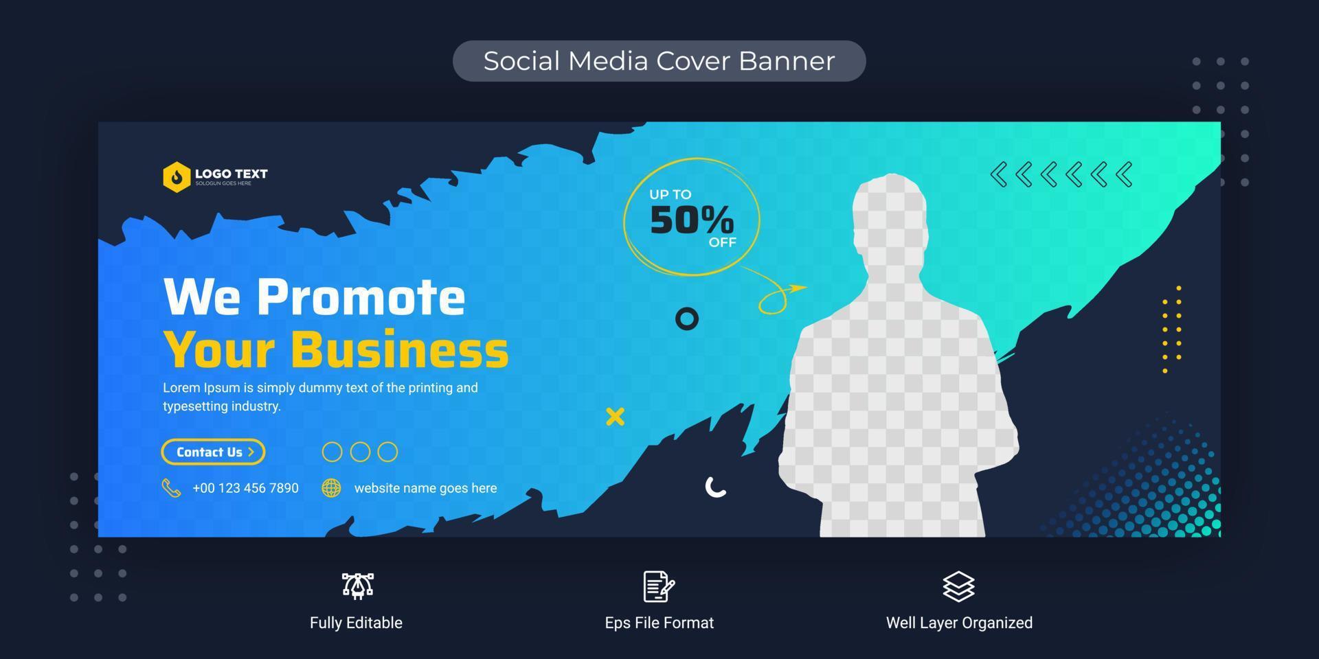 Social media design cover template web banner template vector