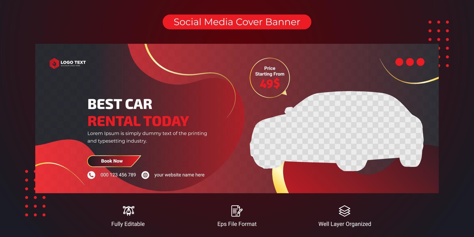 Social media design cover template web banner template vector