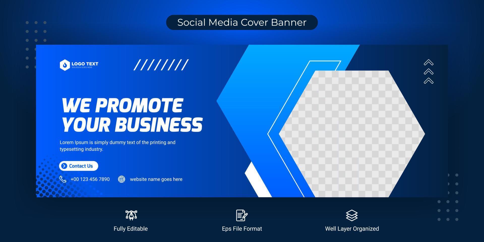 plantilla de publicación de banner de portada de redes sociales de negocios corporativos creativos vector