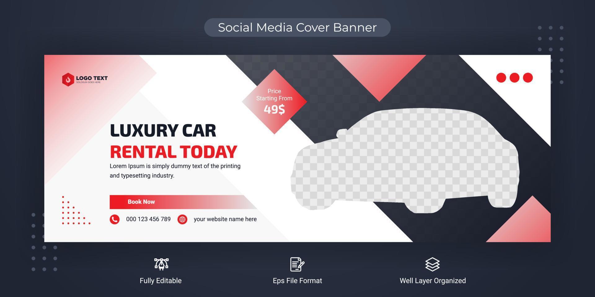 Social media design cover template web banner template vector