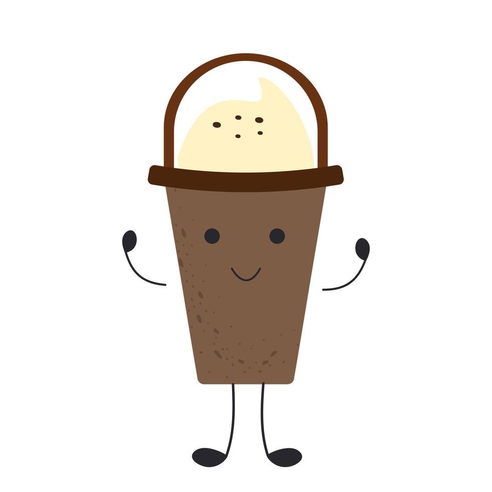 A joyful cup of coffee. Happiness, joy vector