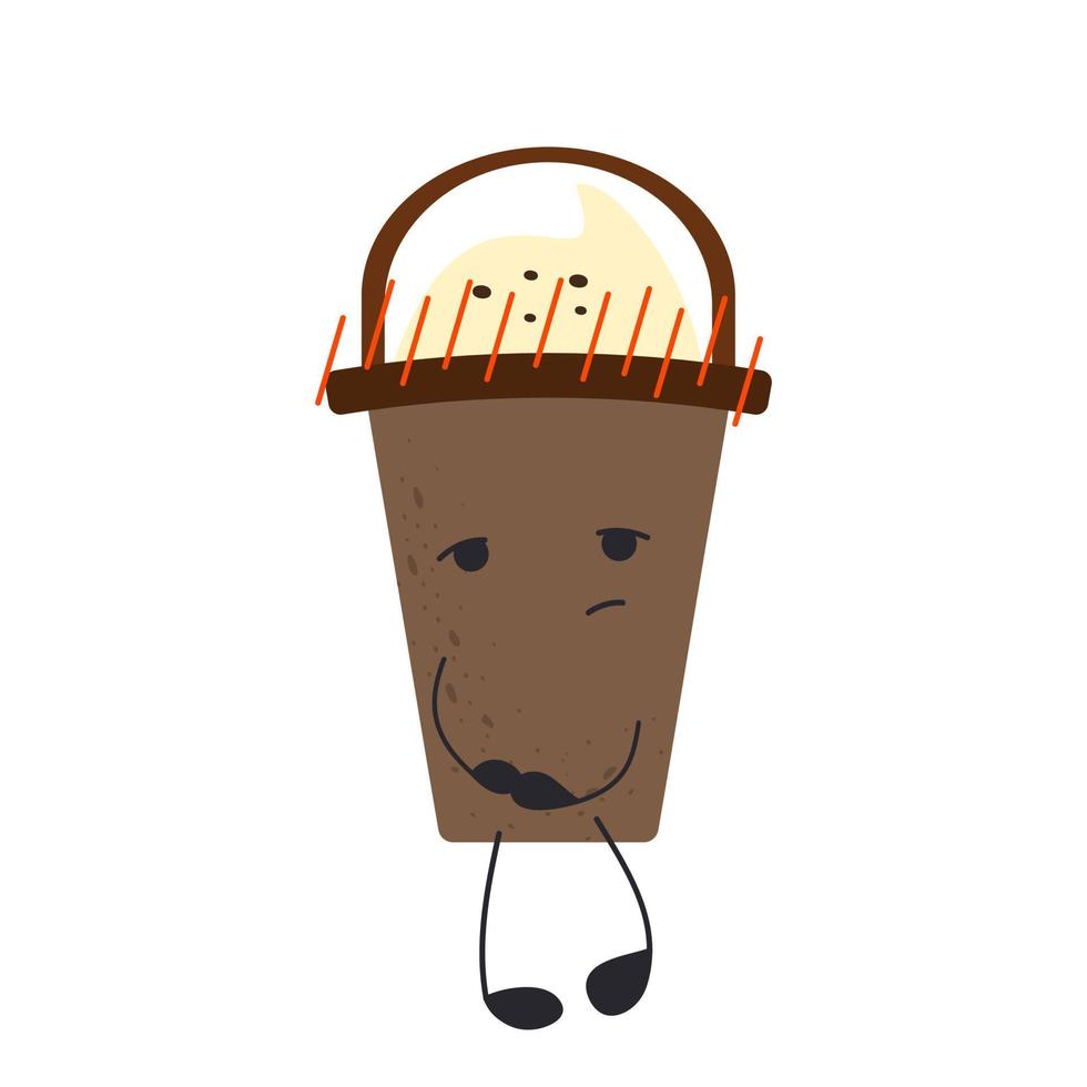 A shy cup of coffee. Awkwardness vector
