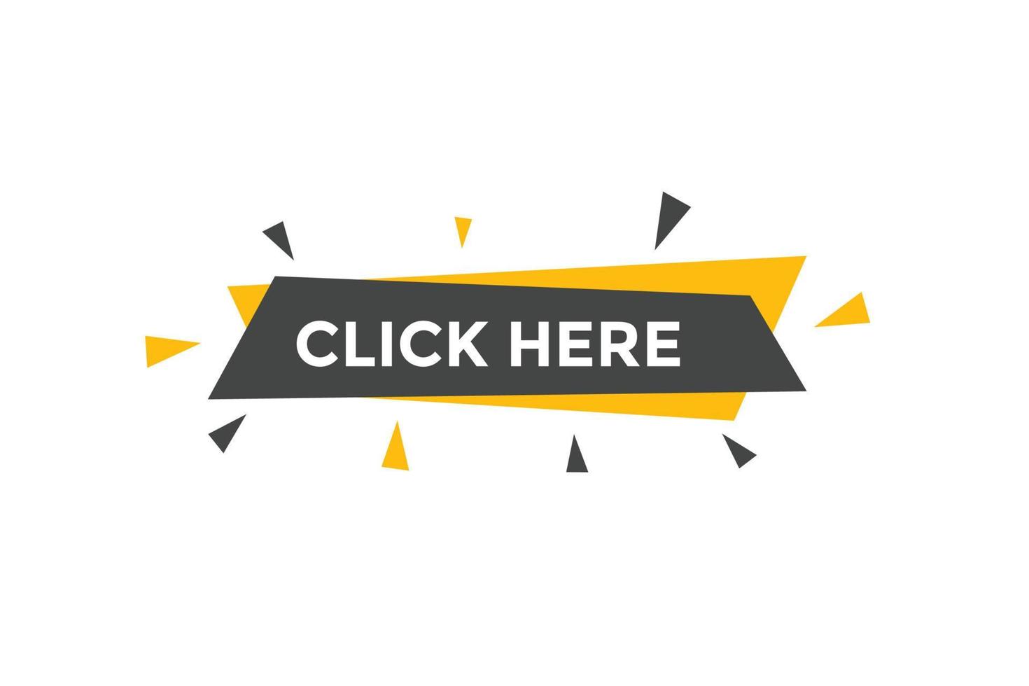Click here text button. Web button template Click here vector
