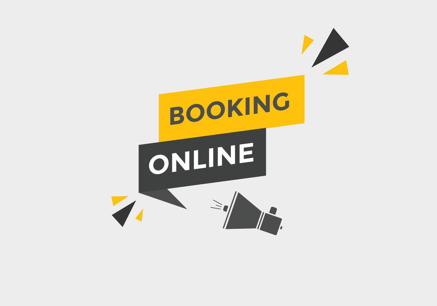 Booking online button. Online Booking vector