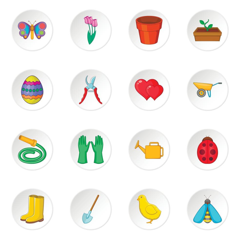 Spring icons set vector