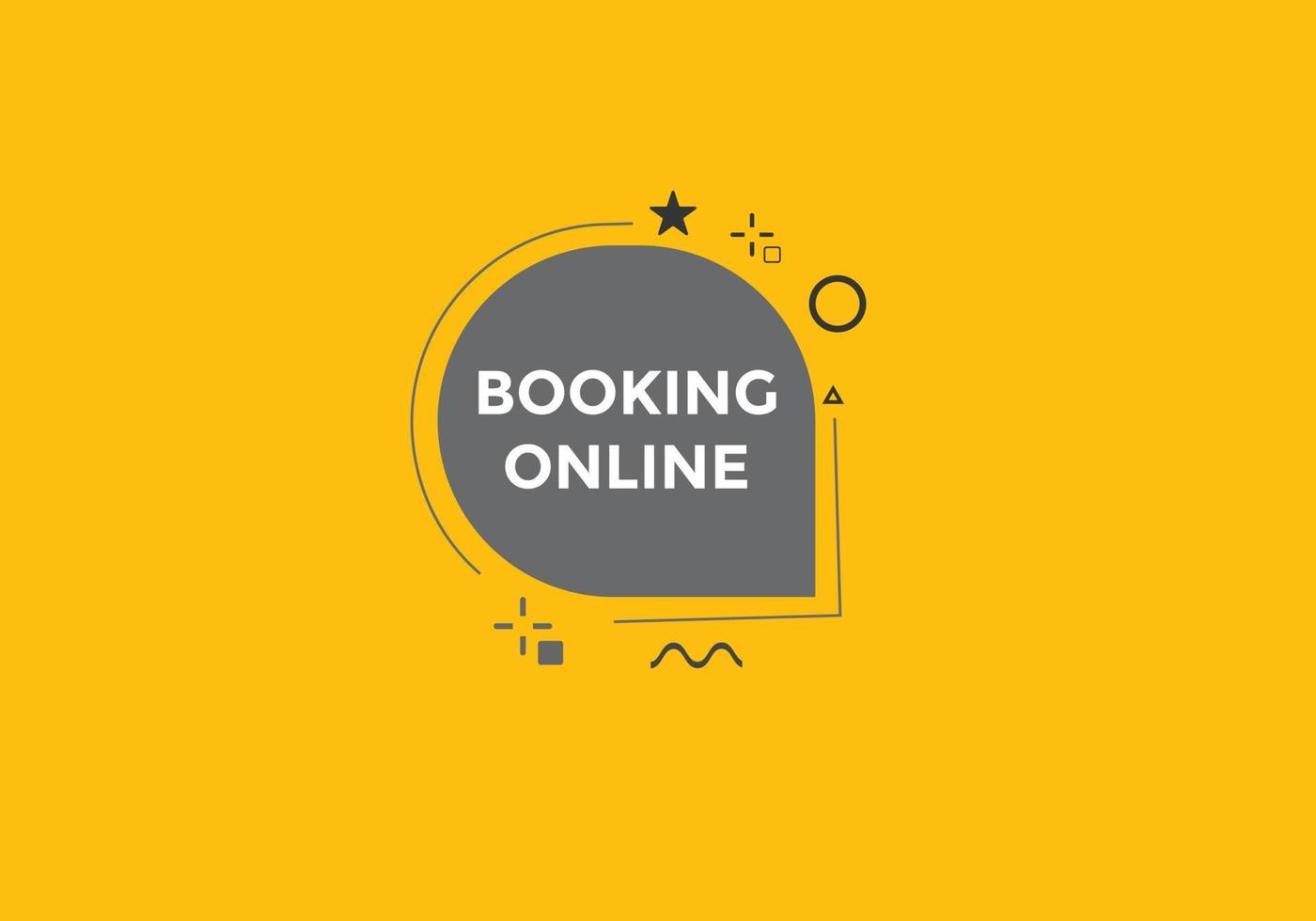 Booking online button. Online Booking vector