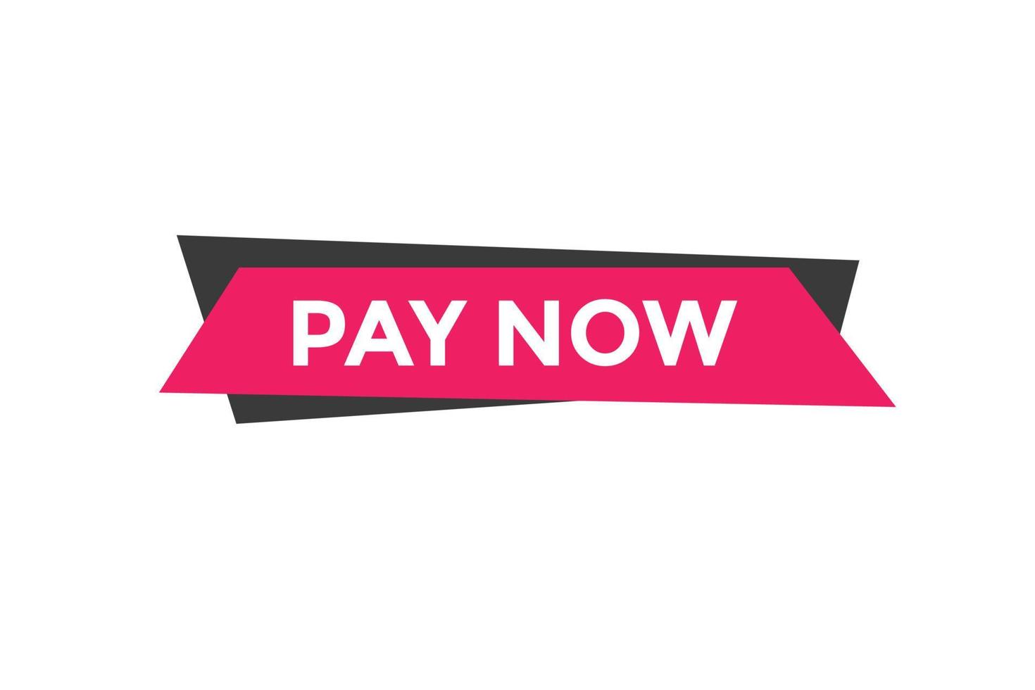 Pay Now text button. Web button banner template Pay Now vector