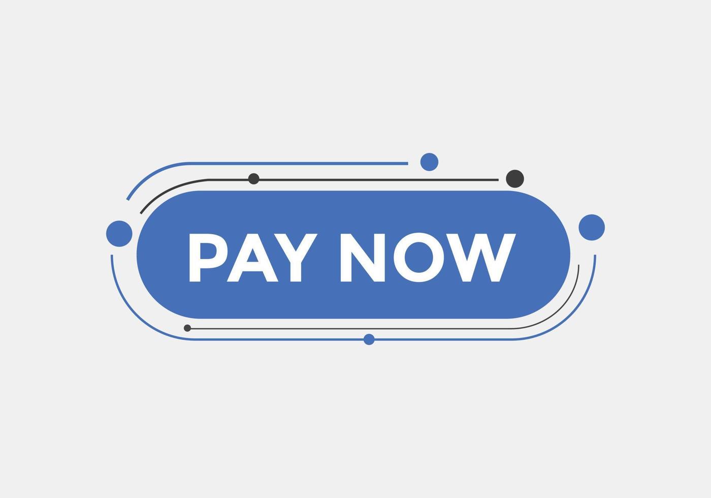 Pay Now text button. Web button banner template Pay Now vector