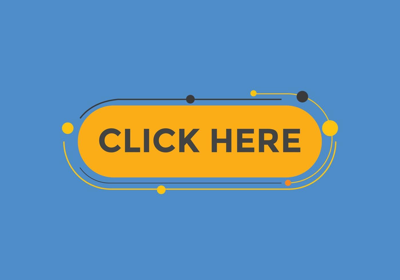 Click here text button. Web button template Click here vector