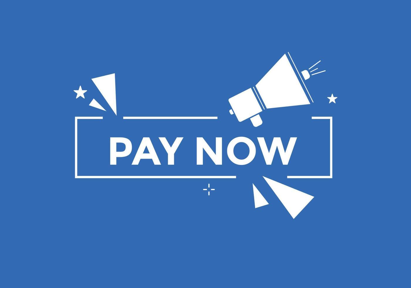 Pay Now text button. Web button banner template Pay Now vector