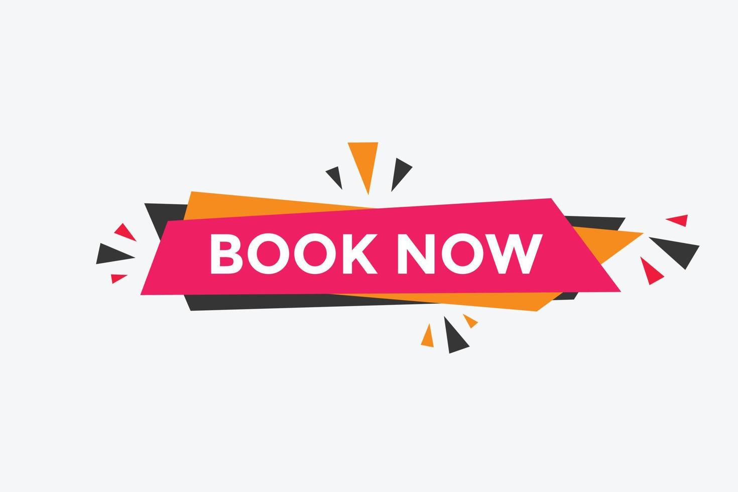 Book now button. Book now text web template. Modern web Banner template vector