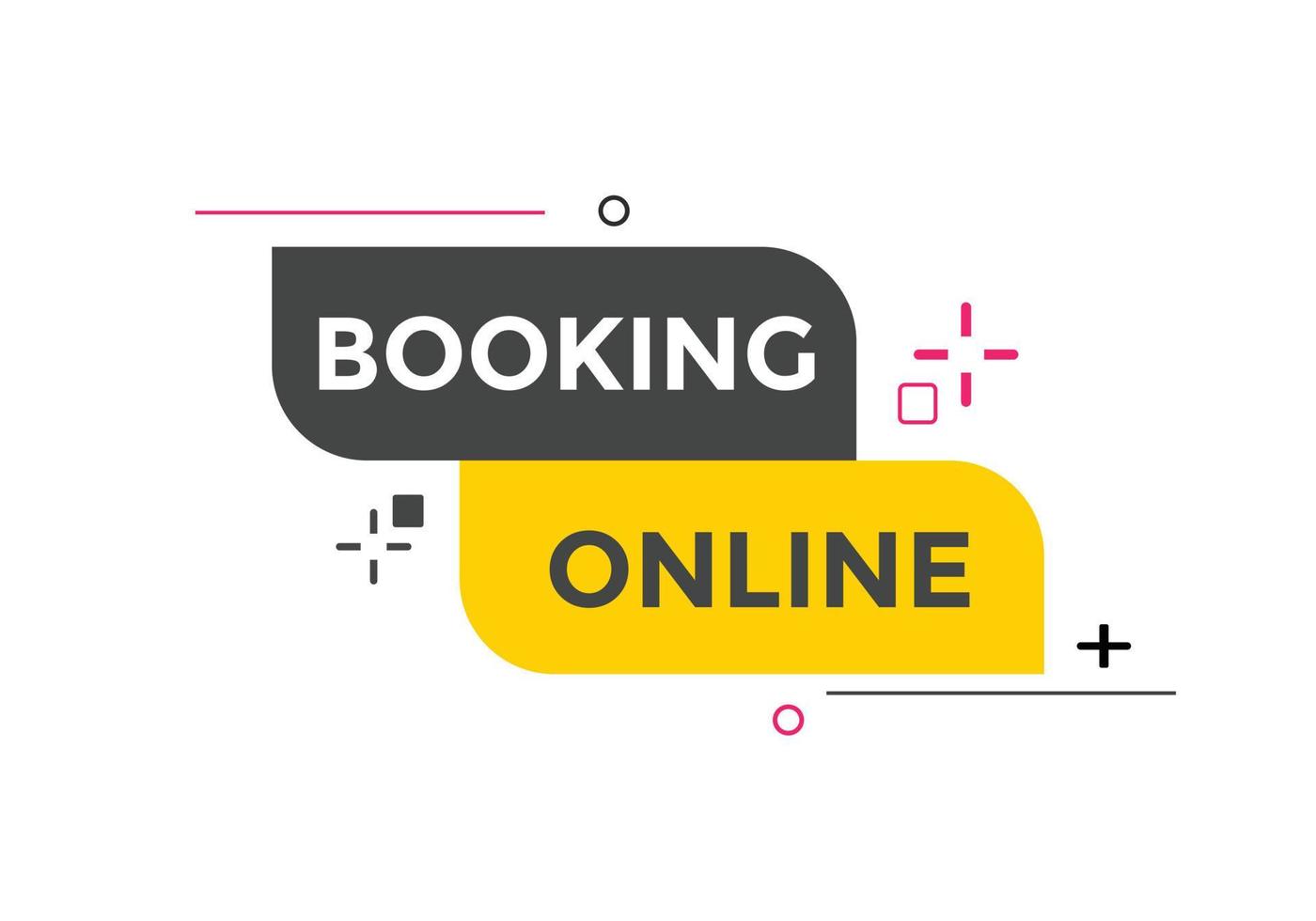 Booking online button. Online Booking vector