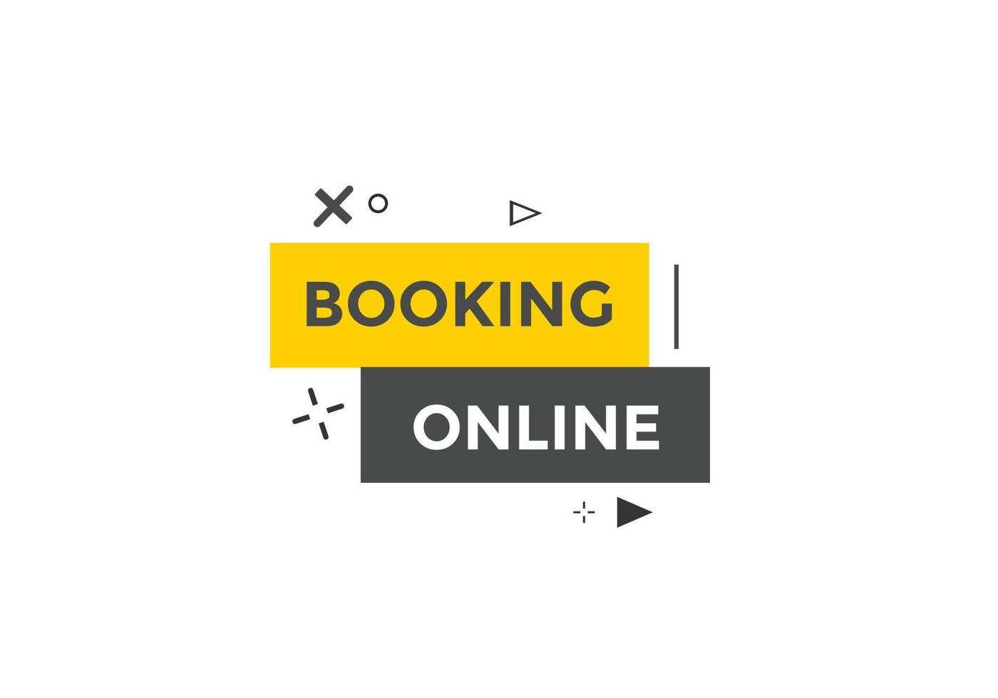 Booking online button. Online Booking vector