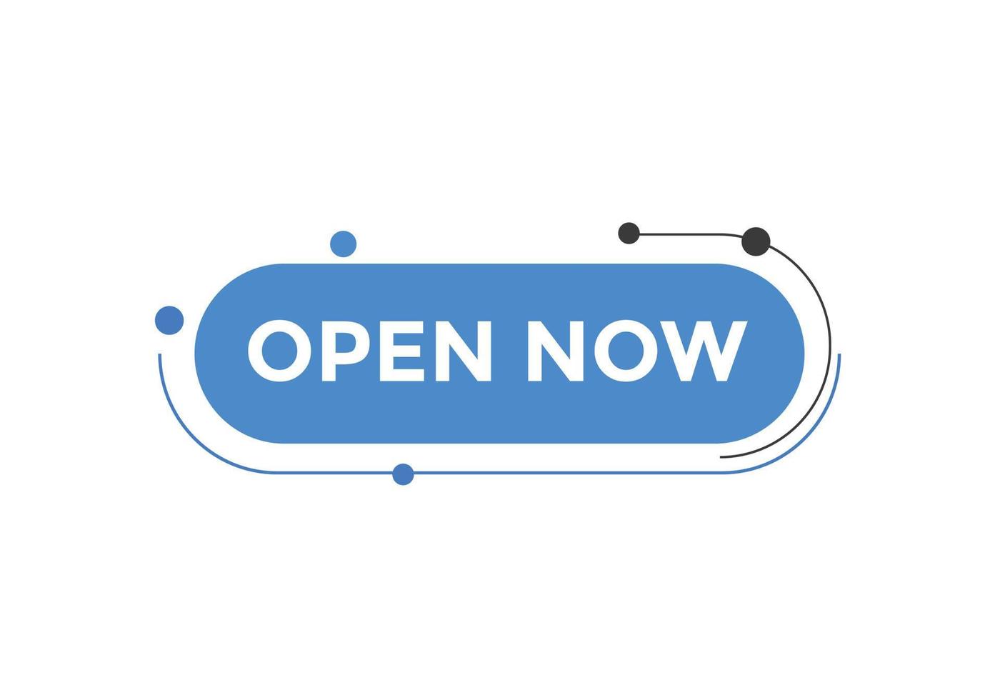 Open Now text button. Web button banner template Open Now vector