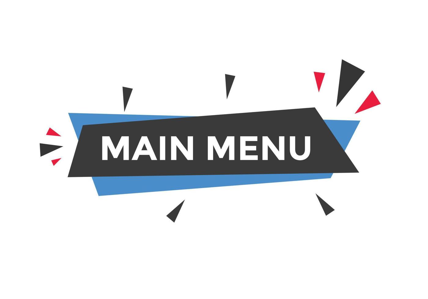 Main Menu text button. Web button banner template Main Menu vector