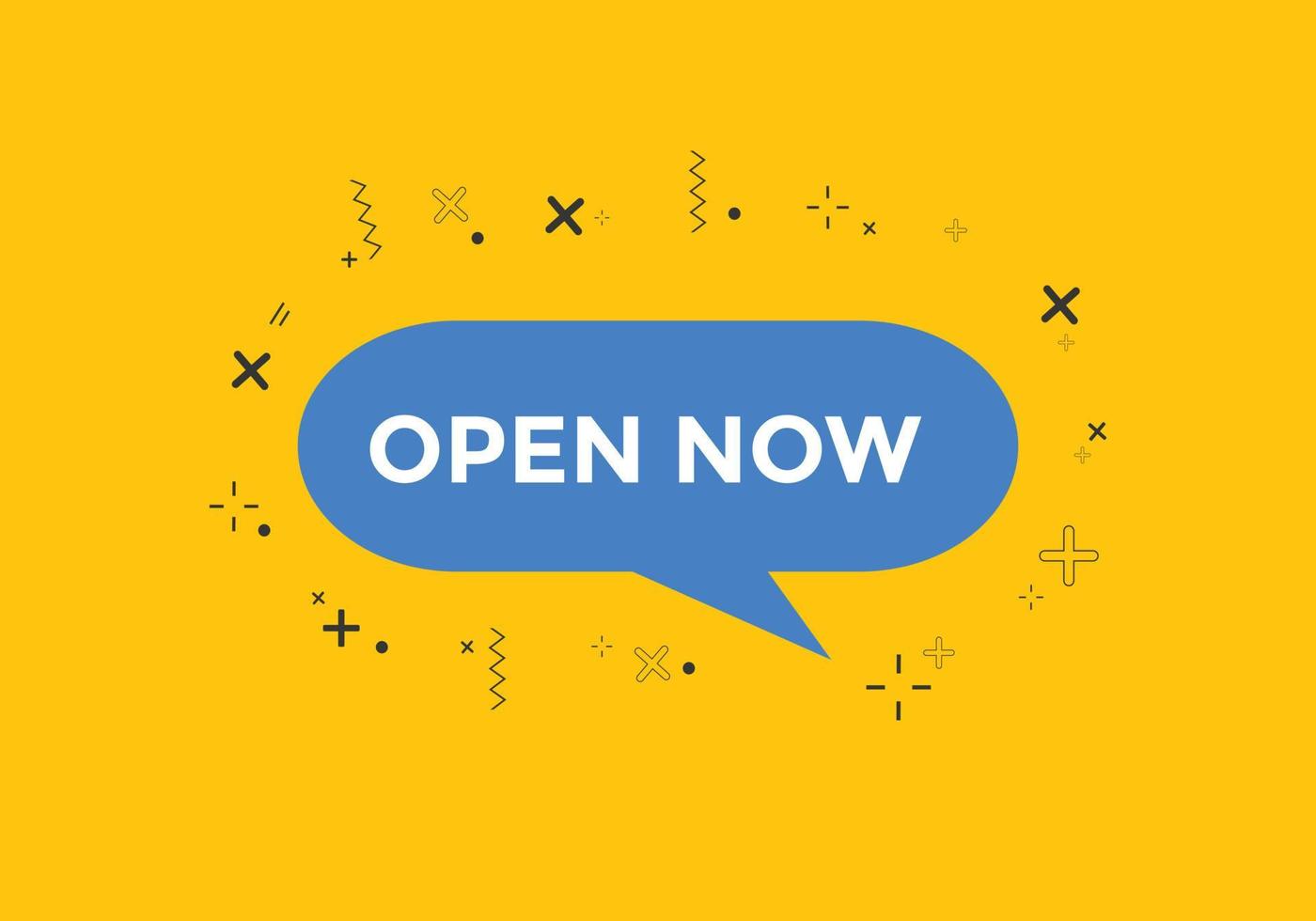 Open Now text button. Web button banner template Open Now vector